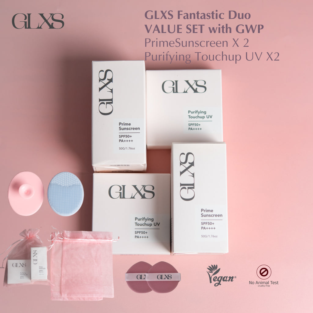 GLXS Fantastic Duo VALUE SET (2 PrimeSunscreen + 2 Purifying Touchup UV) and GWP