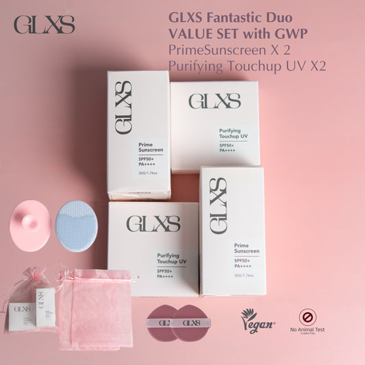 GLXS Fantastic Duo VALUE SET (2 PrimeSunscreen + 2 Purifying Touchup UV) and GWP