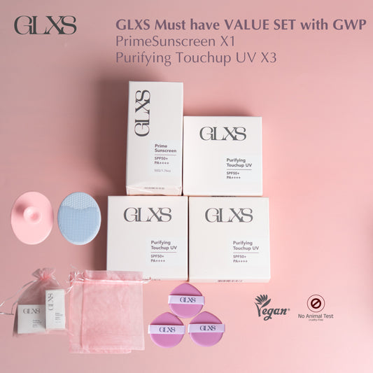 GLXS Must-have VALUE SET (1 PrimeSunscreen + 3 Purifying Touchup) and GWP